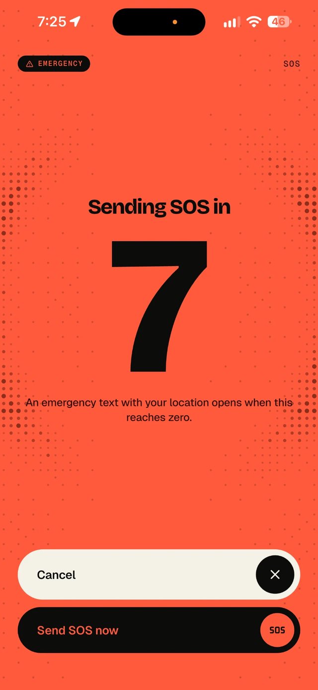 WSF SOS countdown screen